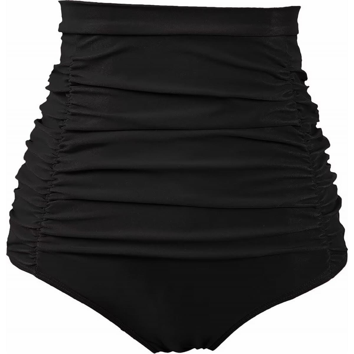 COCOPEAR Women's Ruched High Waisted Bikini Bottom Retro Vintage Swim Short Tankinis