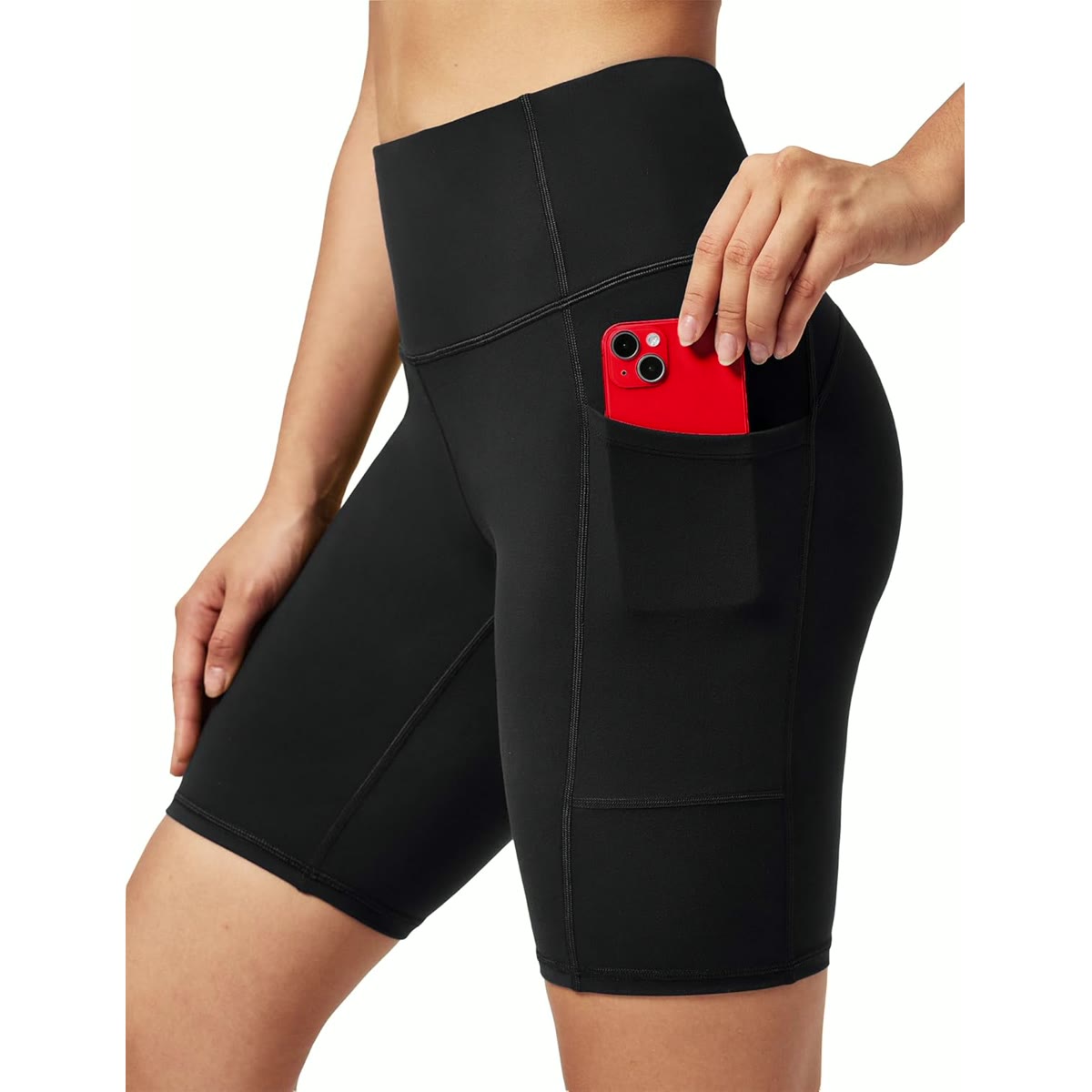 Ewedoos Biker Shorts Women Tummy Control Workout Shorts with 3 Pockets High Waisted Compression Gym Running Yoga Shorts 